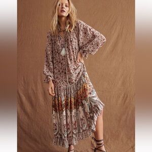 Free People Feeling Groovy Border Maxi Dress, S